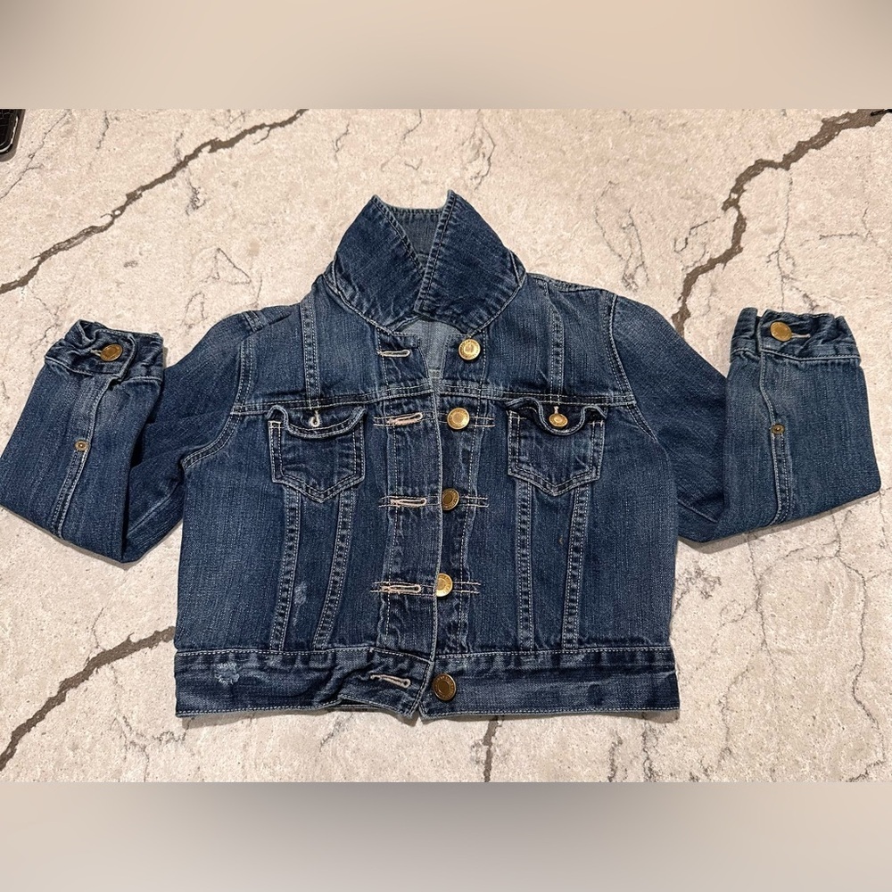 American Eagle Denim Jean Jacket Size Medium Distressed Vintage Y2K Classic